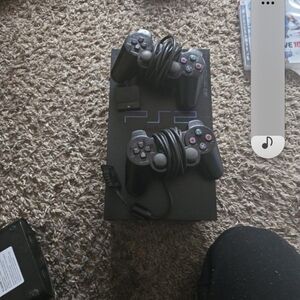 Sony PlayStation 2 Console with Dual Black Controllers (PARTS ONLY!)